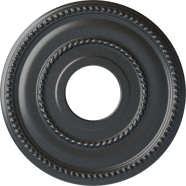 Ekena Millwork Valeriano Ceiling Medallion (Fits Canopies up to 6 1/4"), 12 1/8"OD x 3 5/8"ID x 3/4"P, Pewter CM12VAPES - main